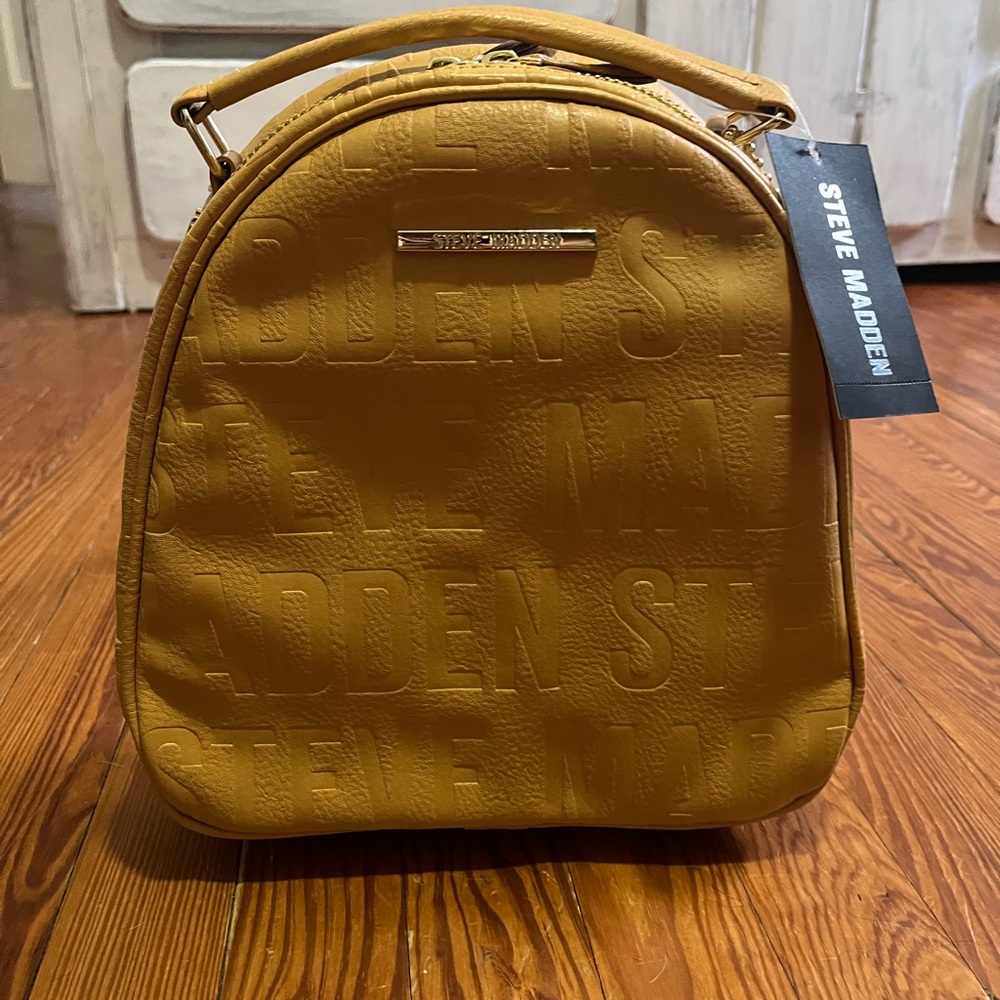 NWT Steve Madden Yellow Embossed Backpack Purse